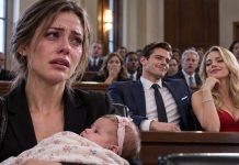 I WALKED INTO DIVORCE COURT, “HOLDING OUR 6-WEEK-OLD BABY” EVERYONE LOOKED AT ME.. “MY HUSBAND WAS ALREADY THERE, WITH HIS NEW GIRLFRIEND”. HE SMIRKED, “YOU THOUGHT I’D LET YOU KEEP THE BABY?” I WAS CRYING. I STAYED CALM. WHEN MY LAWYER SAID SOMETHING.. HIS FACE WENT PALE!
