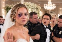 On my wedding day, I showed up with a black eye. My fiancé stood beside me… and when he saw my mother, he smiled. Then he said, ‘It’s so she learns.’ Everyone in the room laughed. And then I did something that shocked them all…