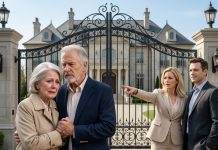 My daughter-in-law blocked my wife at the mansion gate and sneered, “Everyone agrees you shouldn’t be here.” My own son stood beside her, smiling. I said nothing. I simply took my wife’s hand and drove away. But inside my briefcase was a contract they had never bothered to read. Three days later, Daniel called me screaming, “What did you do to my company?” That was when their confidence finally disappeared.