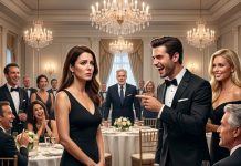 “So you came here looking for a rich husband?” Ryan laughed in front of everyone, and a few people around him joined in. I said nothing and turned toward the exit—until a chair scraped behind me. The entire ballroom went silent. Thomas Cole, the billionaire investor Ryan had been desperate to impress, stood up and said, “Ms. Carter, don’t leave.” Ryan stopped smiling when Thomas added, “She’s my daughter.”