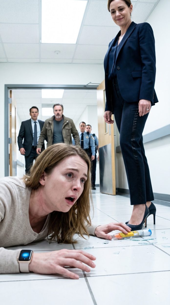 Woman_crushing_broken_EpiPen_floor_2K_20260913202527