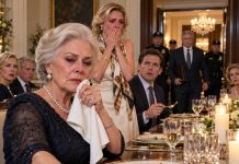 At dinner, my daughter-in-law wrinkled her nose and said, “Your stink is ruining my appetite.” My son froze with his fork halfway to his mouth. I wiped my lips, smiled, and asked, “Did you think the perfume on your scarf would hide where you really spent last night?” Her face turned bright red. Then I placed my phone on the table—and pressed play.