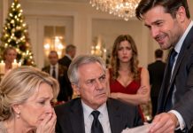 My son-in-law slid a laminated Christmas schedule toward my wife and smiled. “You’ll eat in the breakfast nook. The main table is for family and important guests.” I watched her face crumble, but I didn’t argue. I simply stood up, took her hand, and said, “Give me four hours.” By midnight, every credit line holding up his perfect life had started disappearing—and he still had no idea why.