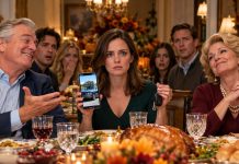My mother-in-law smiled across the Thanksgiving table and said, “You should be grateful we finally got rid of that useless car.” I slowly put down my fork. They had sold my dead husband’s Corvette for $78,000 behind my back—and forged my signature to do it. Then three heavy knocks shook the front door. My father-in-law went pale when I whispered, “That should be the sheriff.”