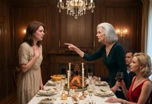 “At least my in-laws know how to take care of a million-dollar house!” my sister sneered when Grandma questioned her at Thanksgiving. I froze. “Your in-laws? In MY house?” Grandma slammed her fist on the table. “Nora, I bought that villa for YOU!” Claire screamed, “She’ll ruin everything!” But the lawyer standing in the doorway calmly opened his briefcase. Inside was proof of something far worse than stolen property…