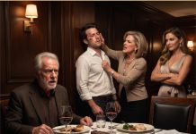 “People with real money make the rules!” my daughter-in-law sneered after watching her mother beat my son at dinner. They called me a useless old man and demanded he sign away our family’s company assets. I didn’t argue. I simply made one phone call. Three days later, I sat at the head of a bank conference table. “Why is HE here?” her mother gasped. My attorney smiled and opened a folder. What happened next left them speechless…