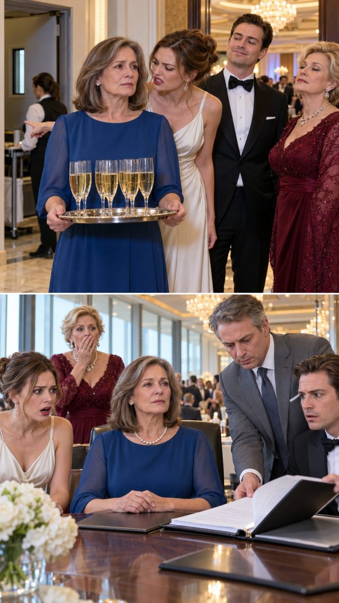 Khay champagne và hồ sơ bằng chứng