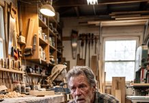 At the hardware store, I paid for an elderly woman’s box of nails. Before leaving, she suddenly grabbed my arm and whispered, “After your son-in-law leaves, don’t sweep the sawdust in your workshop.” I had no idea what she meant, but something in her eyes made me listen. The next morning, I opened the shop door, looked down at the untouched floor—and what I saw nearly brought me to my knees.
