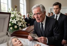 I was seconds away from saying goodbye to my wife forever when her lips moved inside the coffin. “James… Adrian poisoned me.” I nearly collapsed. Our son immediately grabbed my shoulder. “Dad, you’re confused. Let them close it!” But I refused and called the police. He thought I was just a helpless, grieving old man. What he didn’t know was that I had spent thirty-one years investigating fraud—and I had already started investigating him.