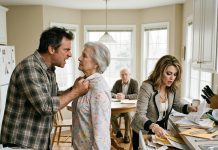 I secretly moved our retirement money into a new bank account, leaving exactly $96 behind. The next morning, my son stormed into my house, grabbed my collar, and screamed, “Mom, you’re destroying my life!” His wife frantically searched every kitchen drawer, looking for our financial documents. My husband and I simply smiled. “Are you looking for the money you stole?” I asked. Neither of them knew what was waiting outside our front door…