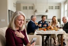 On Thanksgiving, I opened Facebook and saw my entire family gathered around a luxurious dinner table—my husband, son, daughter-in-law, even distant relatives. Everyone except me. Beneath the photo, my daughter-in-law wrote, “Thankful for the family members who truly belong.” I didn’t call or cry. I opened my banking app and canceled four transfers totaling $30,000. The next morning, my husband screamed, “Evelyn! WHAT HAVE YOU DONE?” I smiled. He had no idea what was coming next…