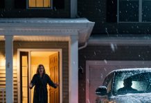“I didn’t fall,” I whispered, my lips trembling as snow melted against my bruised skin. From the doorway, my mother-in-law stared at me in horror. “Then who did this to you?” she demanded. I forced myself to look back at the warm house I had just been thrown from. “Your son.” Her face went white. Then headlights appeared at the end of the street—and I realized he had come back.