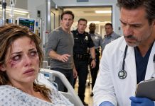 My husband beat me every day. One day, when I passed out, he took me to the hospital, claiming I had fallen down the stairs. But he froze when the doctor…