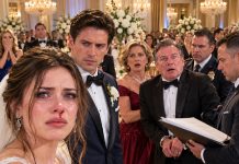 At my wedding reception, Dad demanded $30,000 from my wealthy fiancé for his new Cadillac Escalade. “Pay up, or forget this marriage!” he snarled. When I refused, he grabbed my hair and slammed my face against the floor. Blood spilled as my parents smiled. Through the pain, I whispered four words to my fiancé: “Activate the legal plan.” Twenty minutes later, Dad’s smile vanished when three men entered the ballroom carrying…
