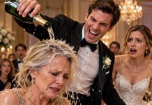 MY DAUGHTER’S GROOM POURED CHAMPAGNE ON MY HEAD AT THE WEDDING, IN FRONT OF HER. I DIDN’T GET ANGRY. I JUST PULLED OUT THE PAPERS TO REVEAL HIS SECRET… HE STARTED BEGGING