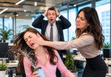I HID MY IDENTITY AND JOINED MY HUSBAND’S COMPANY. AT LUNCH, I ACCIDENTALLY DRANK FROM HIS CUP. HIS SECRETARY RUSHED OVER, SLAPPED ME, AND SCREAMED, “HOW DARE YOU DRINK FROM MY HUSBAND’S CUP!” JUST THEN, MY HUSBAND WALKED IN…